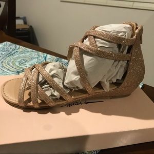 Seychelles Girls Rose Gold Glitter Sandals